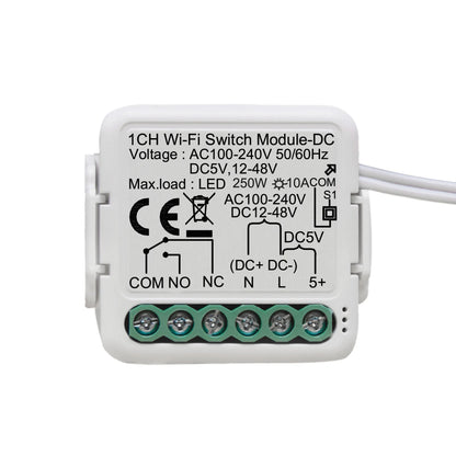 Tuya Smart Dry Contact Switch Module DC5V/12-48V AC110-240V DIY Breaker Relay Compatible with Alexa Google Home