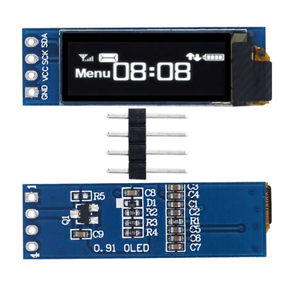 0.91 Inch OLED Module 0.91" White/Blue 128X32 OLED LCD LED Display Module IIC Communicate for Ardunio