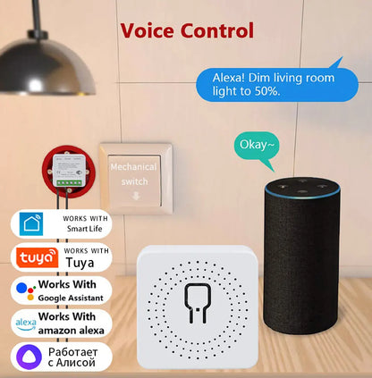 16A Mini Tuya Smart WiFi Switch RF433MHz Home Automation Breaker Voice Control With Alexa Google Home 100-240V 20A 2 Way Control
