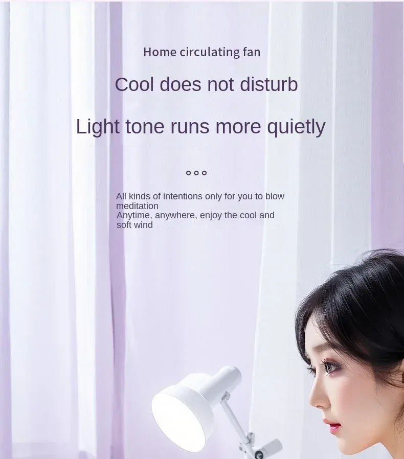 Ultra-thin Desktop Fan Digital Display USB Charging Strong Wind Portable Silent Card Style Fan Dormitory Office Summer Small Fan