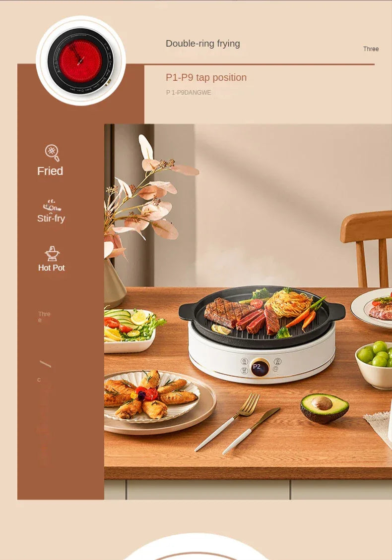 New Electric Ceramic Stove Home Mini Tea Cooker 2000W High Power Induction Cooktop Round Induction Cooker Kitchen Appliances 인덕션