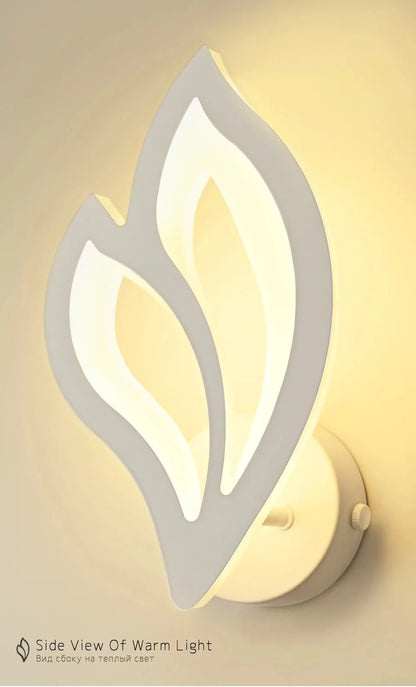 Modern LED Wall Lamp Bedroom Bedside Leaf Wall Lamp Sconces Living Room Home Indoor Lighting Fixture Minimalist Led Night Light