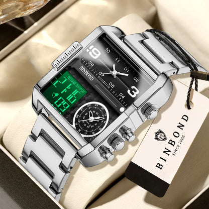 BINBOND Luxury quartz watches for men luminous waterproof multi-functional men's watch sport fashion casual reloj wristwatch TOP