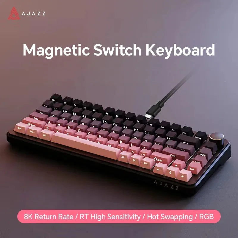 New Ajazz Ak820 Max Ultra/MAX Magnetic Switch Mechanical Keyboard 8k 128khz 0.01mm Rgb Customized Wired Gaming Keybaord E-Sports