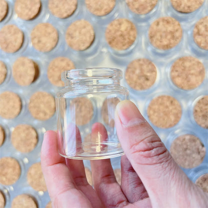 6pcs 12pcs 33x47x50mm Glass Bottles Clear Drifting Christmas Small Cork Stoppers Wedding Jars Birthday Party 50ml Wishing Bottle