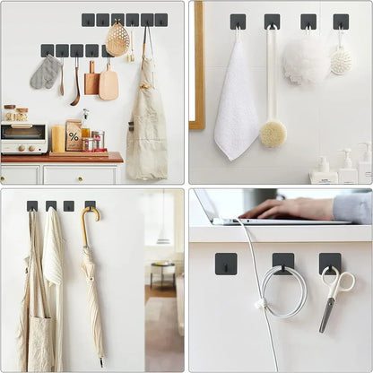 SUS304 Stainless Steel Adhesive Hook Self Adhesive Wall Hooks Hanger Heavy Duty Waterproof Storage Holder Stick on Towel Hooks