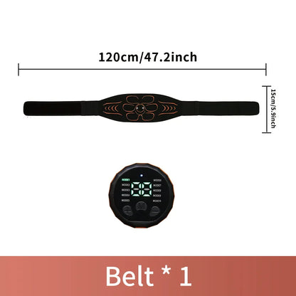 Abdominal Toning Belt EMS Muscle Stimulator Abs Trainer Muscle Toner USB Charge Body Shaping Lose Weight Fat Burn Fitness Unisex