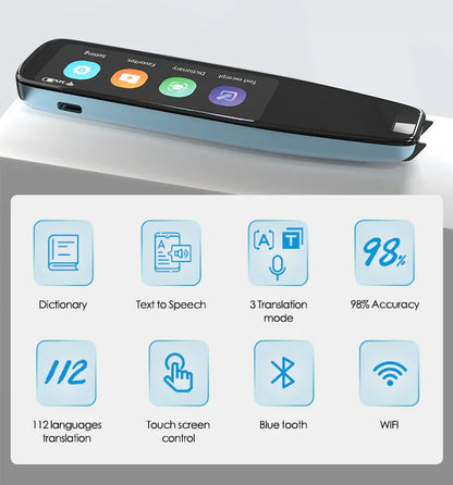 Scan Reader Pen 3 PRO Translatorand Reading Pen for Dyslexia Autism Smart Voice Scan Translator Pen 112 languages translation