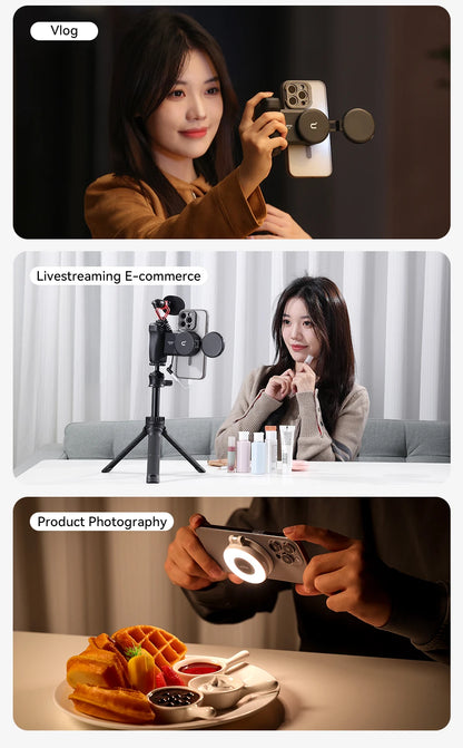 Ulanzi LM19 Bi-color MagSafe Light Phone Stand for iPhone 15 14 13 12 Mini Pro Pro Max for Vlog Live-streaming Photography