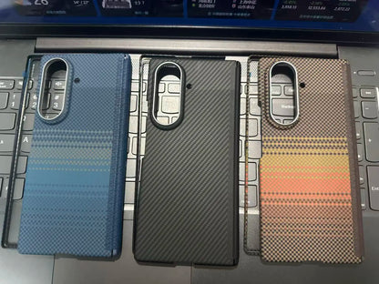 Genuine Aramid Carbon Fiber Magsafe Case for Samsung Galaxy Z Fold 6 Fold 7 Matte Bulletproof Thin Hard Magnetic Wireless Cover