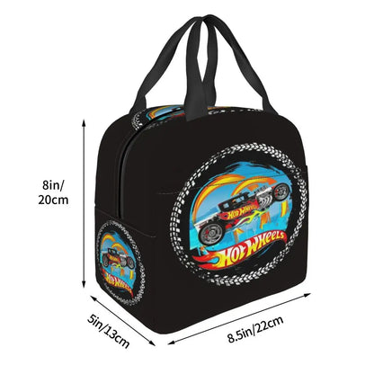Custom Hot Wheels For Fans Thermal Insulated Lunch Bag Cartoon Sport Car Portable Lunch Container Travel Multifunction Food Box