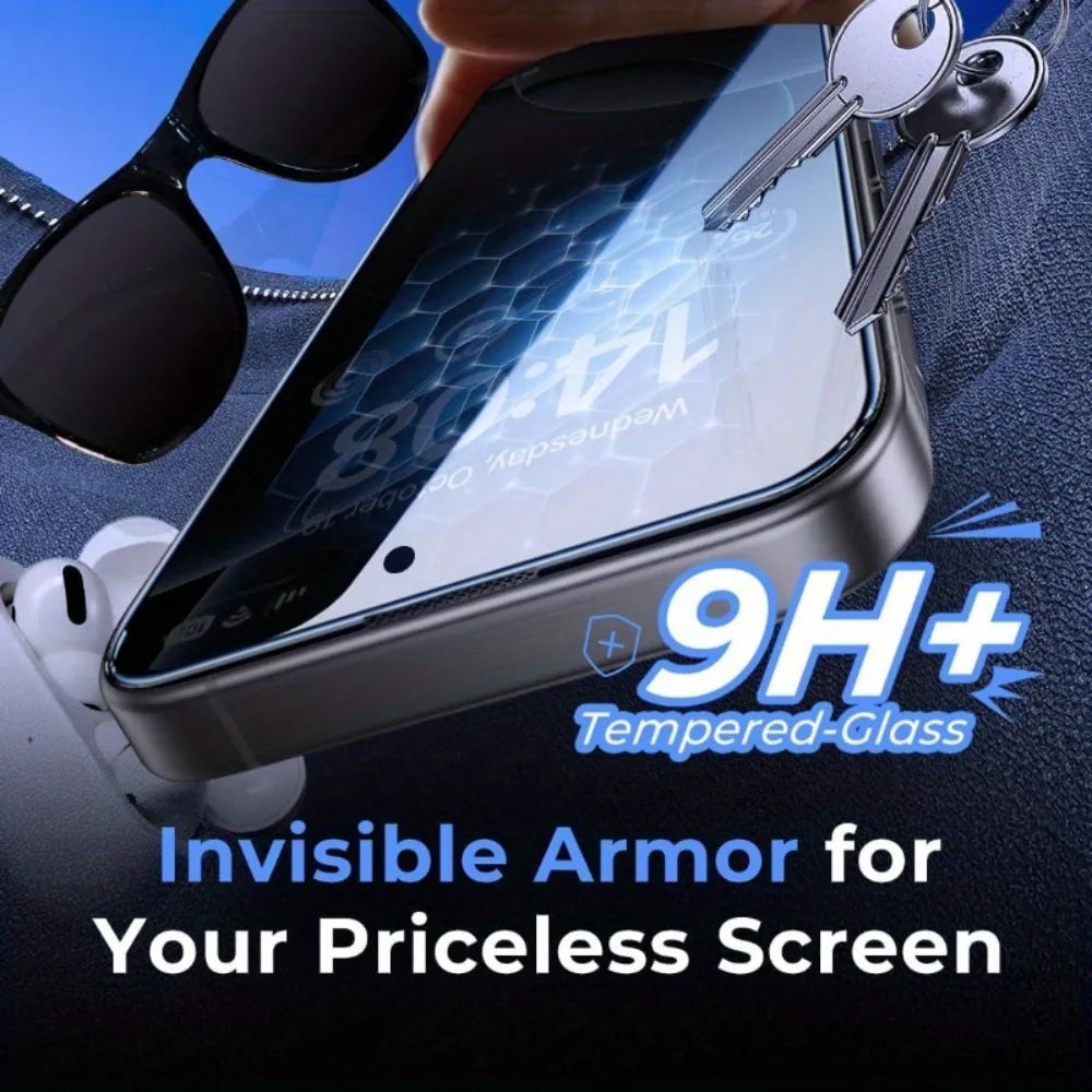4Pcs Anti Spy Screen Protector for iPhone 17 16 15 14 Pro Max Air 15 16 Plus 13 11 12 Pro XR XS Max 9H Hardness Tempered Glass