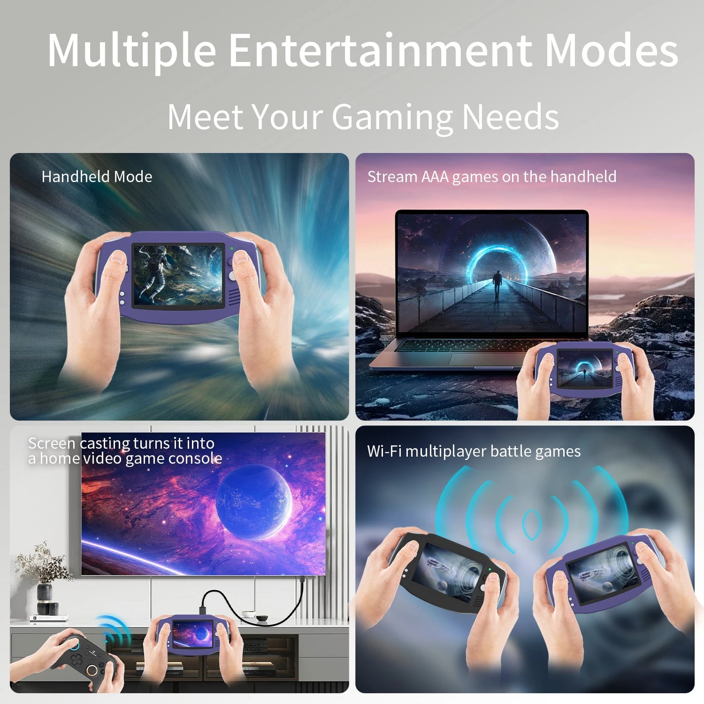 Anbernic RG34XX Handheld Game Console 3.4" IPS Screen Linux 64bit Retro Gaming Player Support WiFi Bluetooth HD TV Out Streaming