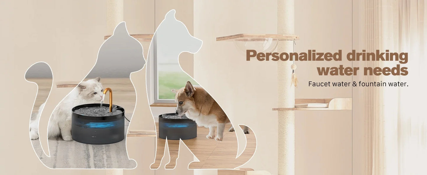 Pet Water Fountain Auto Filter Set Automatic Sensing Cat Drinker 2.1L Recirculate Filtring Drinking for Cat Dog Water Dispenser