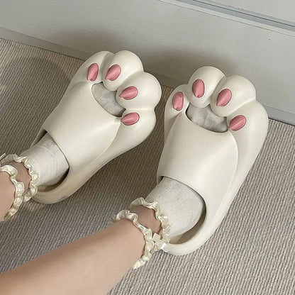 Cute Tiger Paw Slippers Men New Summer Outdoor Slides Shoes Unisex Funny Cartoon Bear Cat Claw Lovers Slipper Novelty Flip Flops