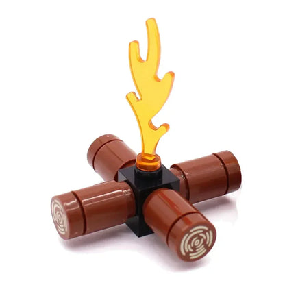 MOC Medieval Campfire Building Block Flame Wave Candle Transparent Wine Bottle Educational Toy Compatible Accessories Brick K054