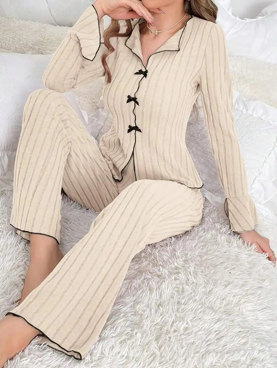 Women's Two-piece Pajamas Autumn And Winter Home Warm Casual, Fashionable And Wearable Home Clothes Set For Women
