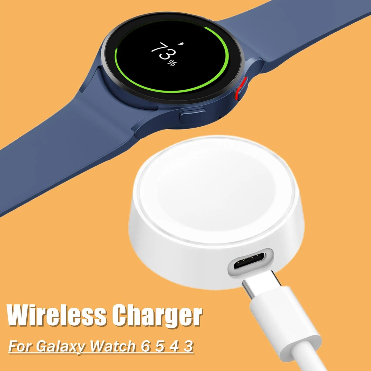 Wireless Watch Charger For Samsung Galaxy Watch 7/6/5/4/3/Active 2/1 Type C Fast Charging Dock Power Adapter Cable Stand Station