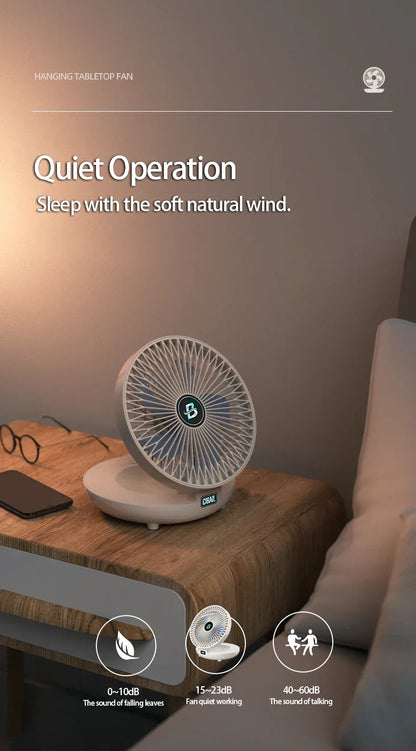 2024 Best Sellers 2IN1 Folding Desktop Fan Portable Air Conditioner Wall Mounted Fan Rechargeable With 3 Gears for Home Office