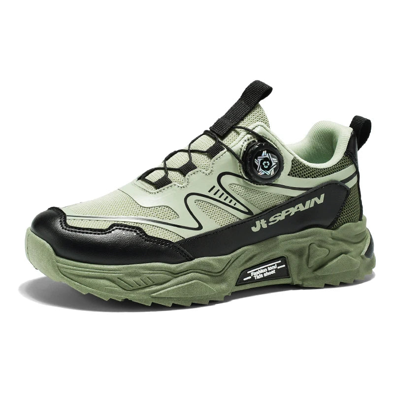 Men's casual sports shoes four season new rotating shoelaces comfort outdoor running walking shoes breathable soft-sole sneakers