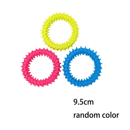 Pet Chew Toys Set Bone Pacifier Thorn Ring TPR Dog Molar Stick Teeth Cleaning Bite Resistant Puppy Teething Toy Boredom Relief