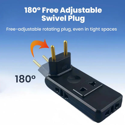 Protable Travel Power Converter Wall Outlet Plug Adaptors 4 in 1 EU 4.8MM Extension Chargers Adapter 180° Rotation Plug Adapter