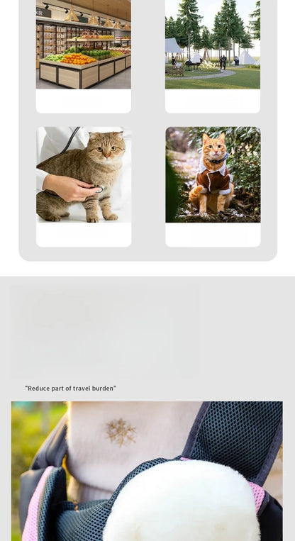 Pet backpack, portable shoulder bag for travel, hands-free outdoor crossbody bag suitable for cat and dog pet supplies