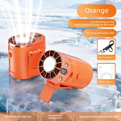 USB Waist Hanging Fan Neck Cooling Fan 2026 New Rechargeable Outdoor Camping High Temperature Workplace Portable Small
