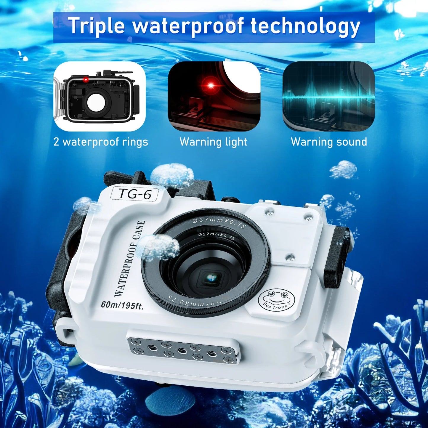Seafrogs Scuba Diving Camera Case Cover For Olympus TG 7 TG 5 TG 6 Underwater Photography Equipment Waterproof Camera Housing 60