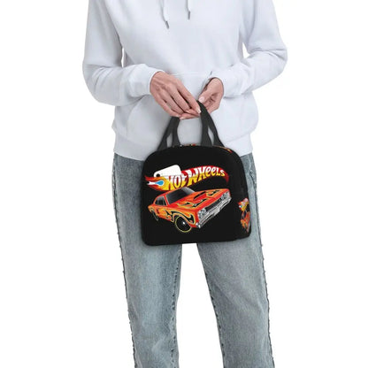 Custom Hot Wheels For Fans Thermal Insulated Lunch Bag Cartoon Sport Car Portable Lunch Container Travel Multifunction Food Box