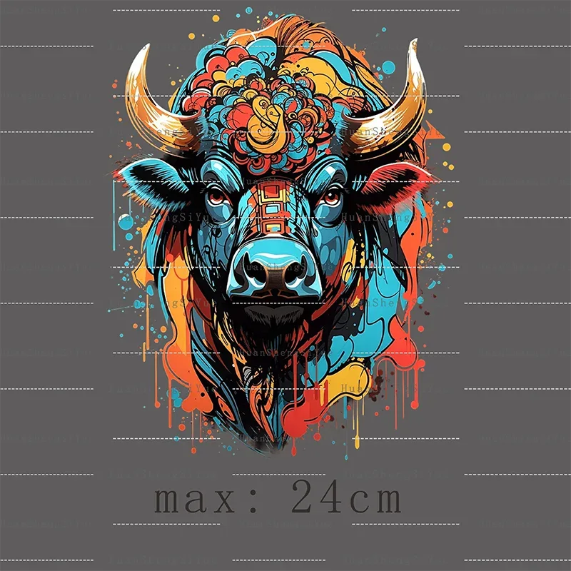 Color Fluid Painting Ironing Sticker Clothes DTF Fashion T-shirt Hoodie DIY Jacket Patch Hot Paste Paper