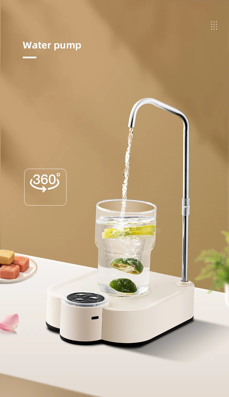 Electric Water Pump Smart Rechargeable Automatic Water Dispenser for Gallon Drinking Portable Water Bottle Pump for Home Office