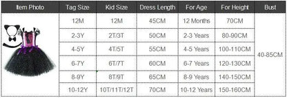 Sparkly Black Cat Tutu Dress for Baby Girls Animal Halloween Costumes with Ears Hairbow Kids Twinkle Kitty Ballet Tutus Outfit