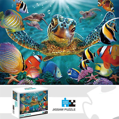 1000 Pieces Ocean Giant Turtle Jigsaw Puzzle Home Decor Adults Puzzle Games Family Fun Floor Puzzles Educational Toys for Kids