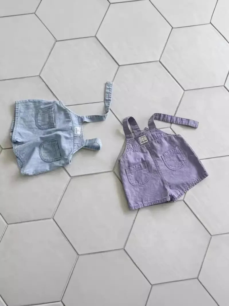2025 Summer New Baby Denim Strap Shorts Infant Jumpsuit Toddler Boy Girl Fashion Casual Overalls Baby Loose Versatile Clothes