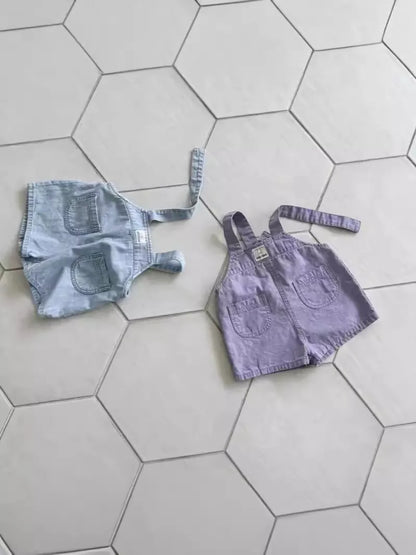 2025 Summer New Baby Denim Strap Shorts Infant Jumpsuit Toddler Boy Girl Fashion Casual Overalls Baby Loose Versatile Clothes