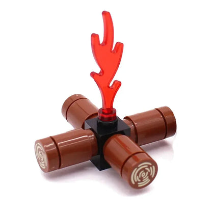 MOC Medieval Campfire Building Block Flame Wave Candle Transparent Wine Bottle Educational Toy Compatible Accessories Brick K054