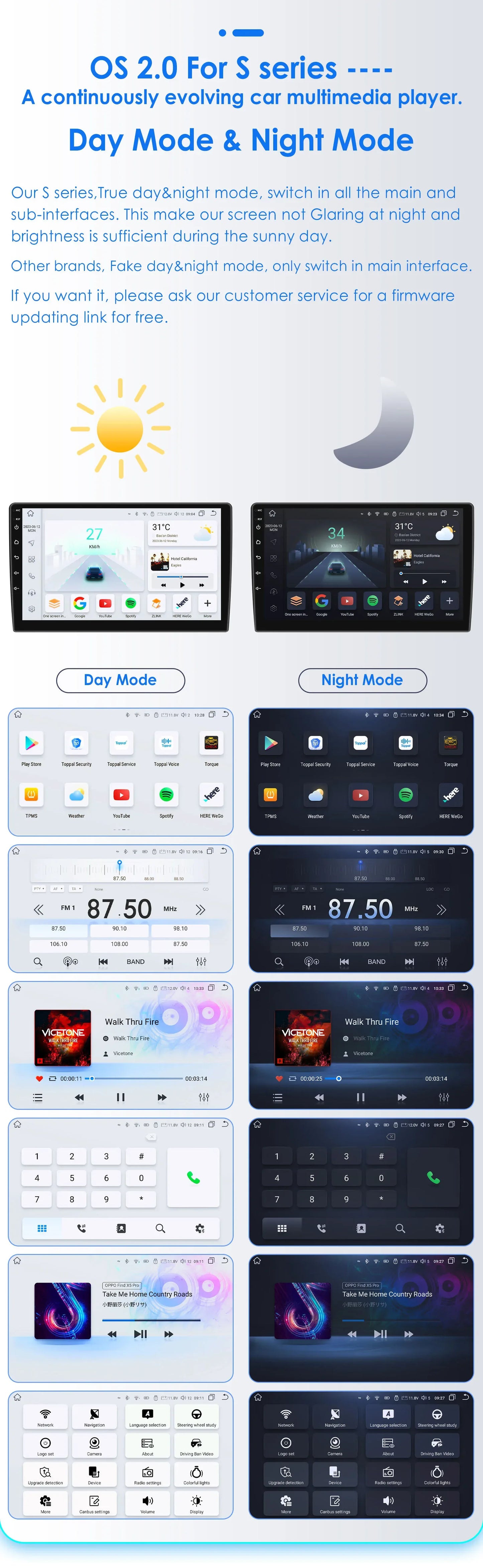 Hizpo 2Din 7inch Android14 Car Radio for Fiat Panda 2013 - 2020 GPS Navigation 4G BT Carplay RDS DSP SWC UI7862 Multimedia