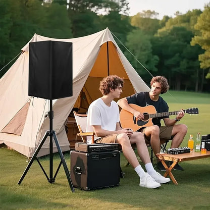Durable Black 210D Oxford Cloth Speaker Covers - Water and Dust Resistant, Multiple Sizes for Home Theater Outdoor Sound Systems