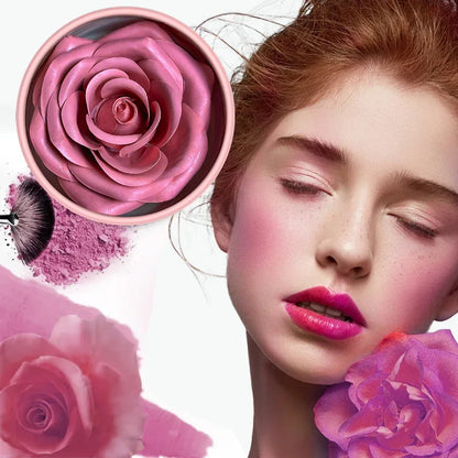 4-Color Rose Petal Blush,Waterproof Blush Cream,Natural Finish,Light Coverage,Perfect Gift for Christmas and Valentine's Day