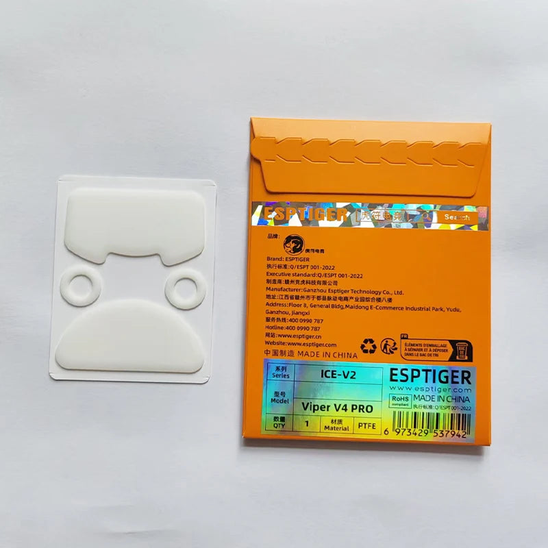 ESPTIGER ICE Mouse Skates for Razer Viper V4 Pro High Purity PTFE Mouse Feet 2.5D Edge Glides Curve Edge