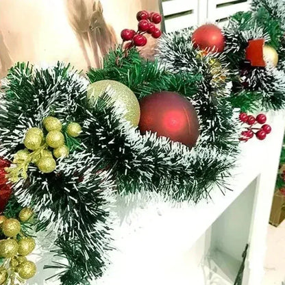 Christmas Tinsel Ribbons Green Cane Ribbon Garland Xmas Tree Hanging Pendent Ribbons Wreath Ornaments Xmas Party Home Decoration
