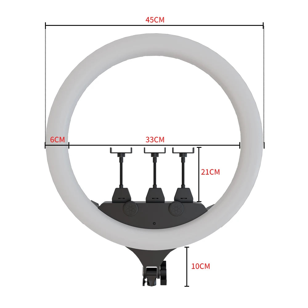 SH Ring Light 18inch Kit 36W 6500K Professional LED Control Stand Phone Holder Tube  Bag for Tattoo Lash Extension Barber Light