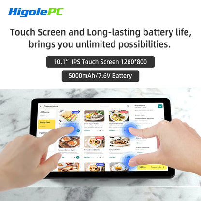 Higole F10 10.1'' Fanless Mini PC Intel N5095 Windows 11 WiFi5 8GB 128GB 5000mAh 4K RS-232 RJ45 Laptop Desktop PC Mini Computers