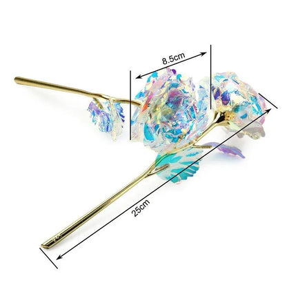 1pcs 24K Foil Plated Rose Valentine's Day Creative Gift Gold Rose Lasts Forever Love Wedding Decor Lover Lighting Roses