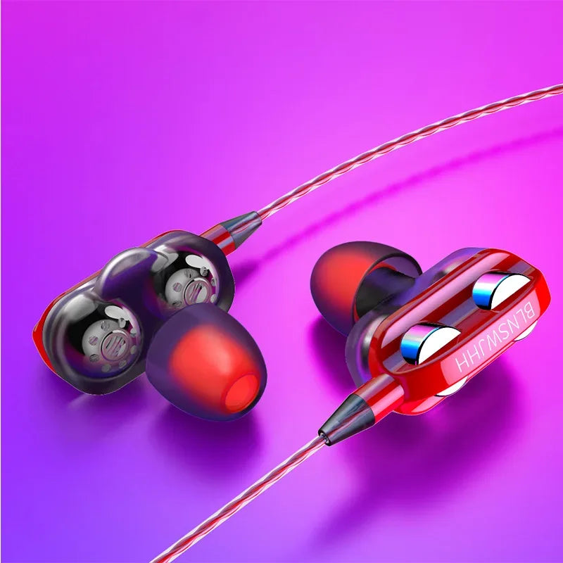 3.5mm Wired Headphones Noise Canceling In-Ear Sports Earphones Bass Stereo Gaming Headset HiFi Music Earbuds With Mic For Xiaomi