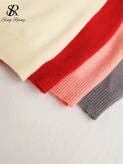 SINGREINY Knitted Solid Soft Sweater Cardigan Ladies O-Neck Full Sleeves Pearls Buttons Chic Design Autumn Casual Warm Pullover