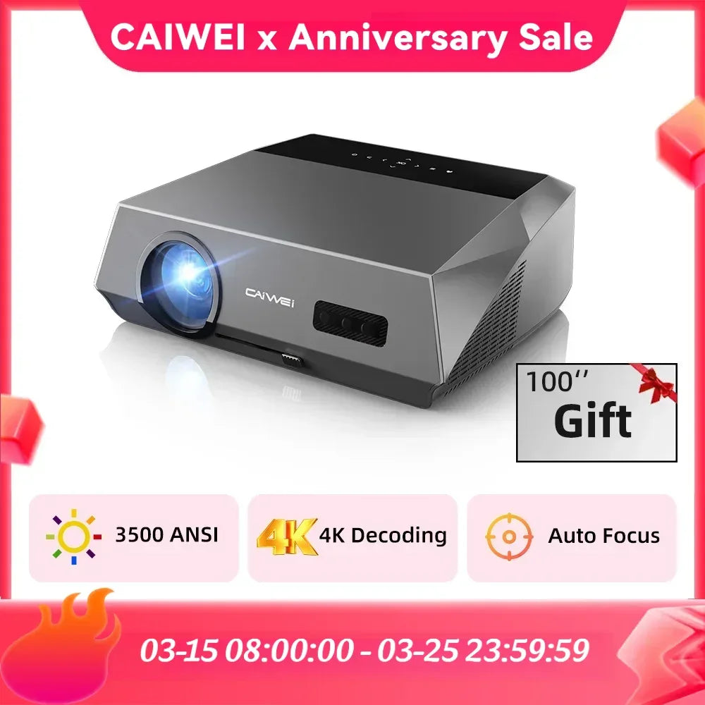CAIWEI A10Q Projector 4K Full HD 1080P Home Theater Google TV WiFi Smart TV AutoFocus Netfli Beam проектор for Outdoor