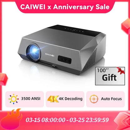 CAIWEI A10Q Projector 4K Full HD 1080P Home Theater Google TV WiFi Smart TV AutoFocus Netfli Beam проектор for Outdoor