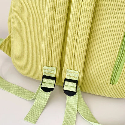 Women Schoolbag Waterproof Large Capacity School Backpack Smooth Zipper Solid Color Teens Girl Casual Daypack Bag Student Supply